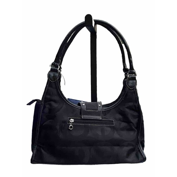 Handbags For All Black G Design Shoulder Bag. 3 Inner Compartments, G Logo. NEW! - Picture 2 of 9